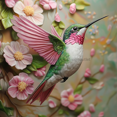 Hummingbird Sign, DCO-13200, Sign For Wreath, 10x10